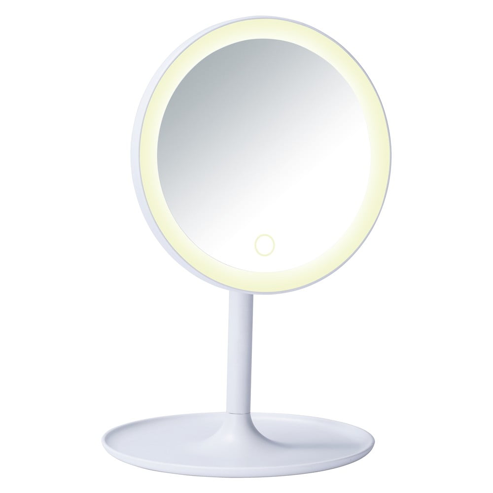 E-shop Biele kozmetické zrkadlo s LED podsvietením Wenko Turro