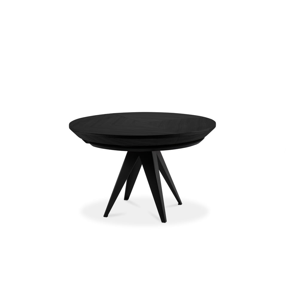 E-shop Čierny rozkladací stôl z dubového dreva Windsor & Co Sofas Magnus, ø 120 cm