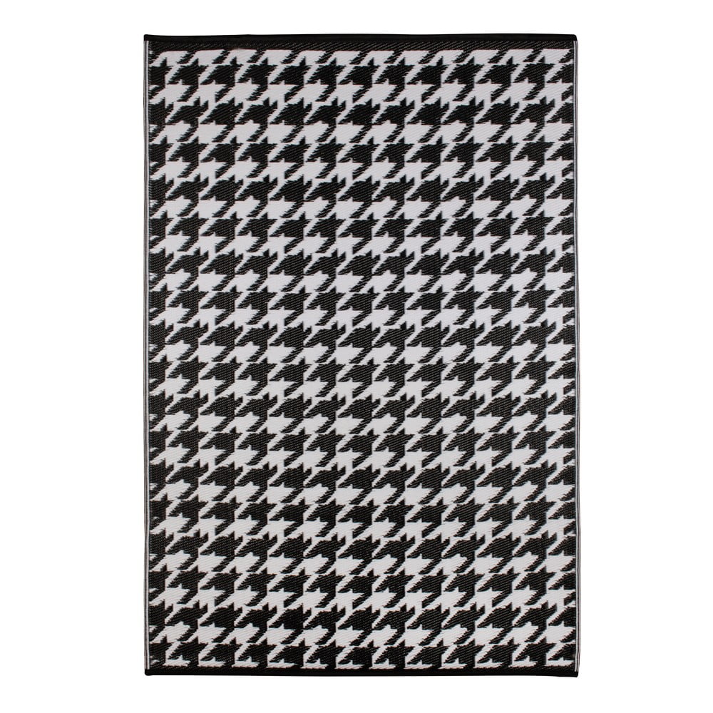 E-shop Čierno-biely vonkajší koberec Green Decore Houndstooth, 120 x 180 cm