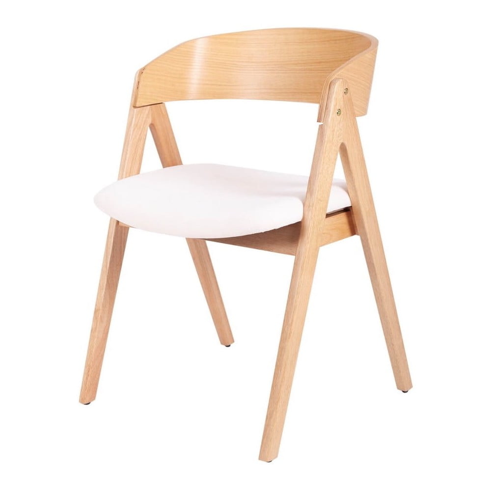 E-shop Súprava 2 jedálenských stoličiek z kaučukovníkového dreva s bielym sedákom sømcasa Rina