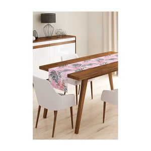 Behúň na stôl z mikrovlákna Minimalist Cushion Covers Black and Pink Leaves, 45 × 145 cm