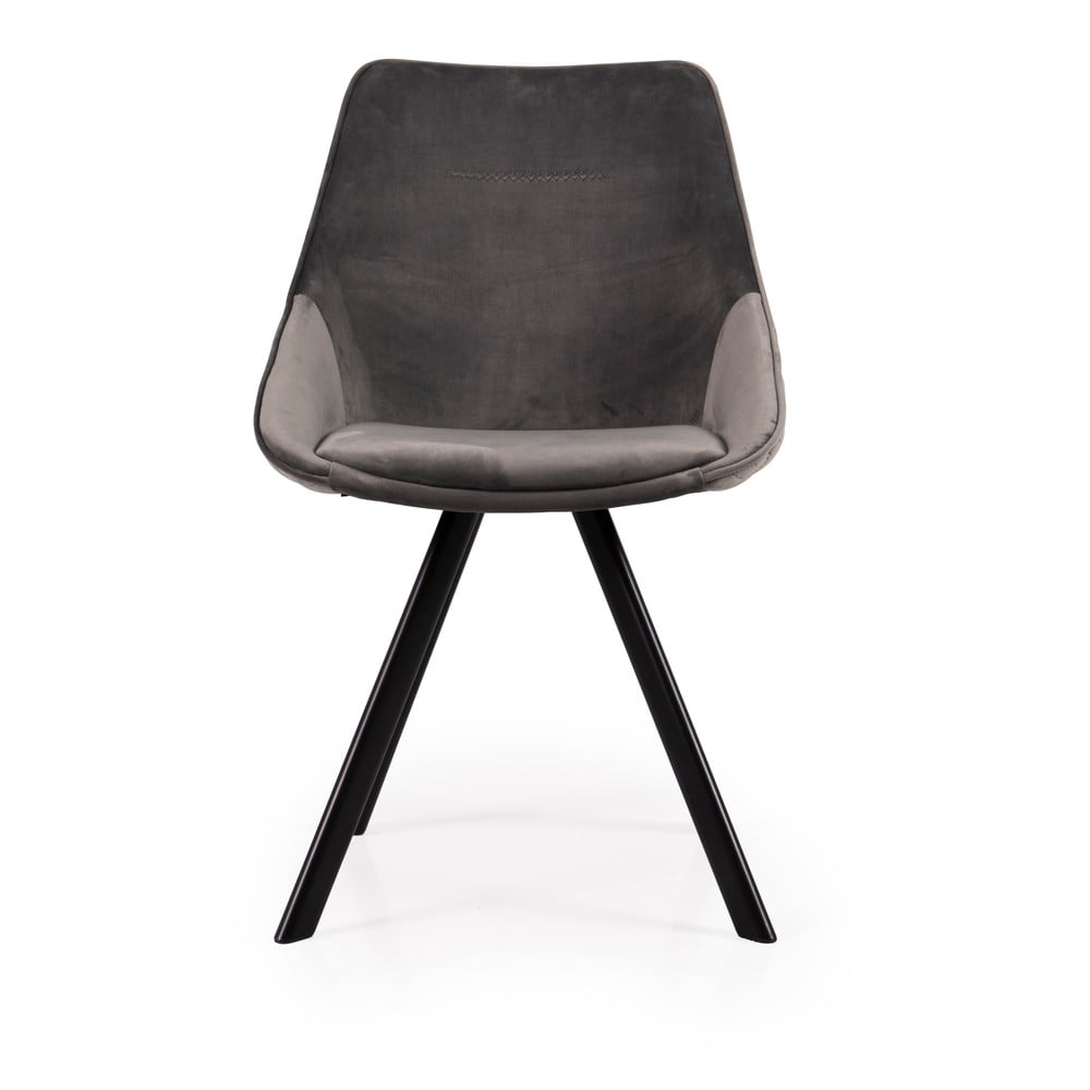 E-shop Sivá jedálenská stolička so zamatovým povrchom Tenzo Ritz