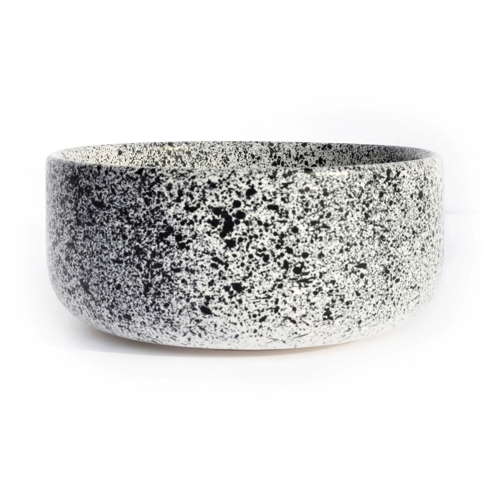 E-shop Bielo-čierna kameninová miska ÅOOMI Mess, ø 15 cm