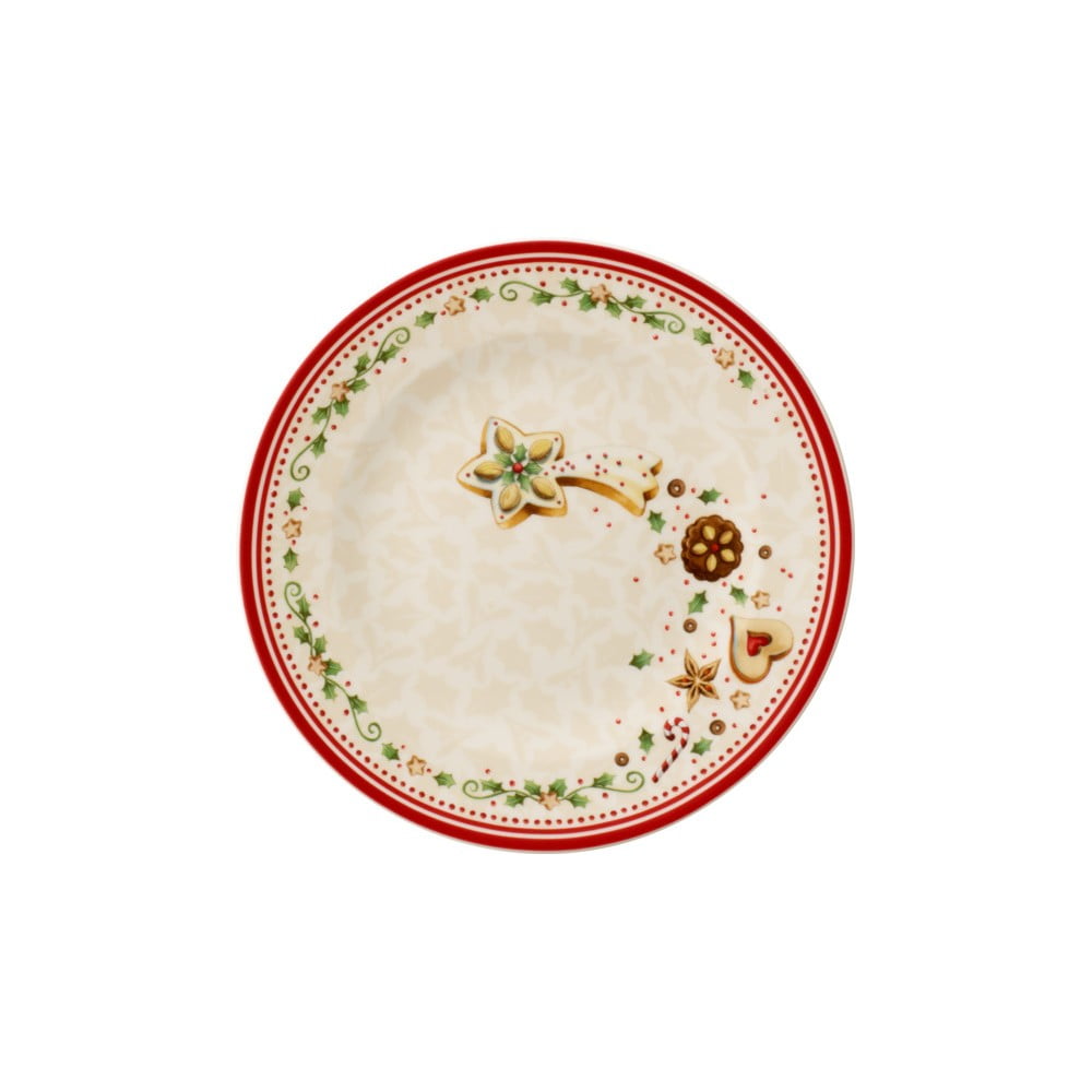 E-shop Béžový porcelánový tanier s vianočným motívom Villeroy & Boch Padajúce hviezdy, ø 21,5 cm