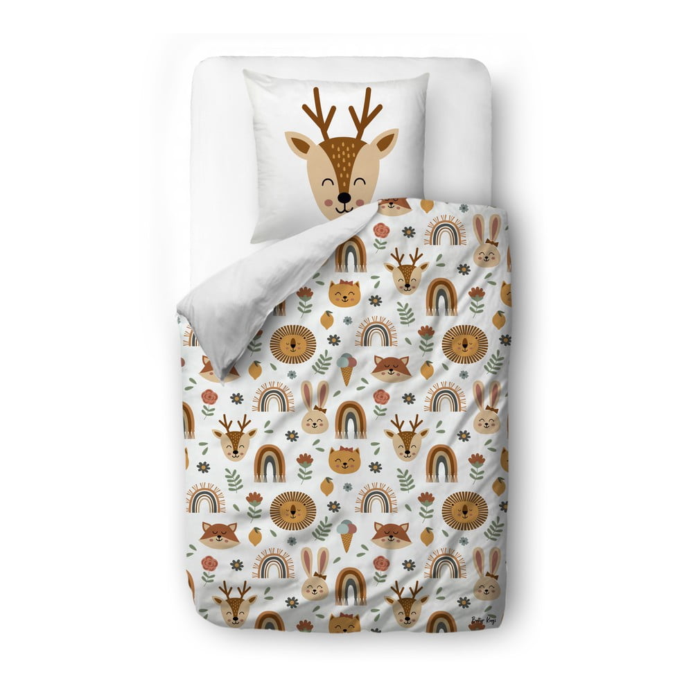 Detská obliečka na jednolôžko z bavlneného saténu 135x200 cm Little Boho – Butter Kings
