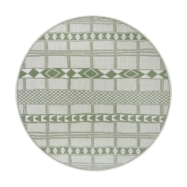Zeleno-béžový vonkajší koberec Ragami Madrid, ø 120 cm