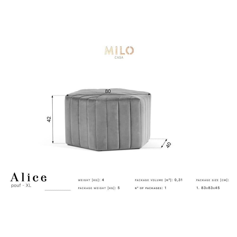 Obrázok Fľaškovozelený puf Milo Casa Alice, ⌀ 80 cm