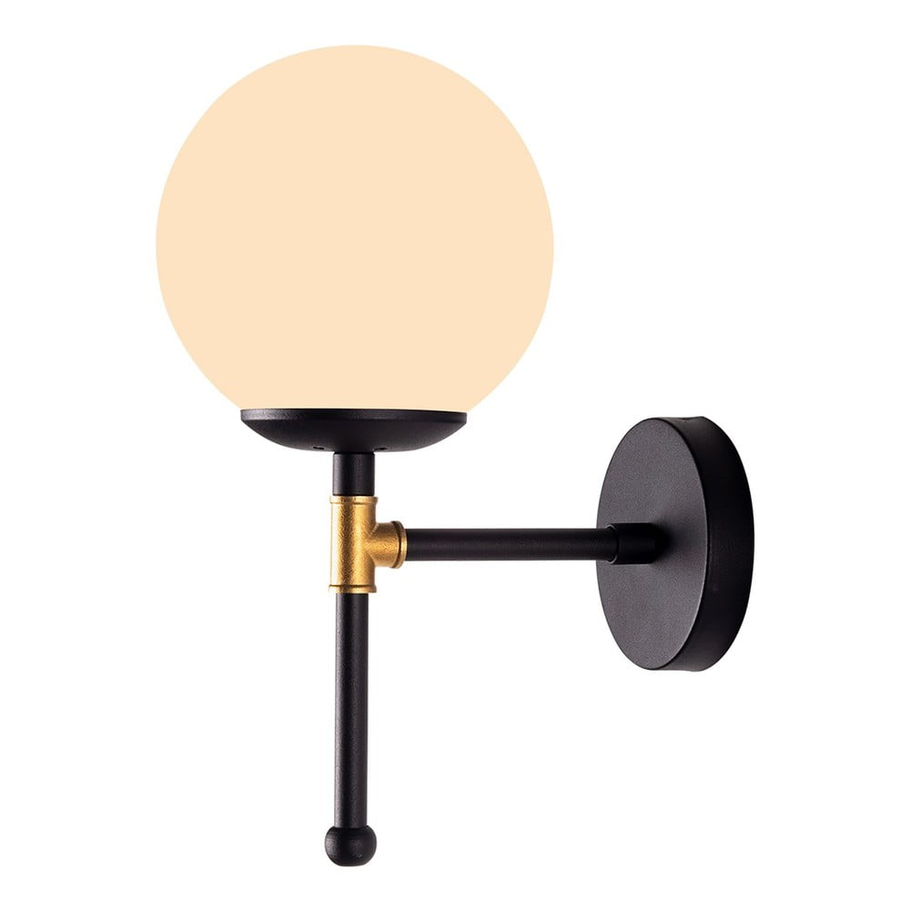 E-shop Čierne nástenné svietidlo Squid Lighting Kruva, výška 35 cm