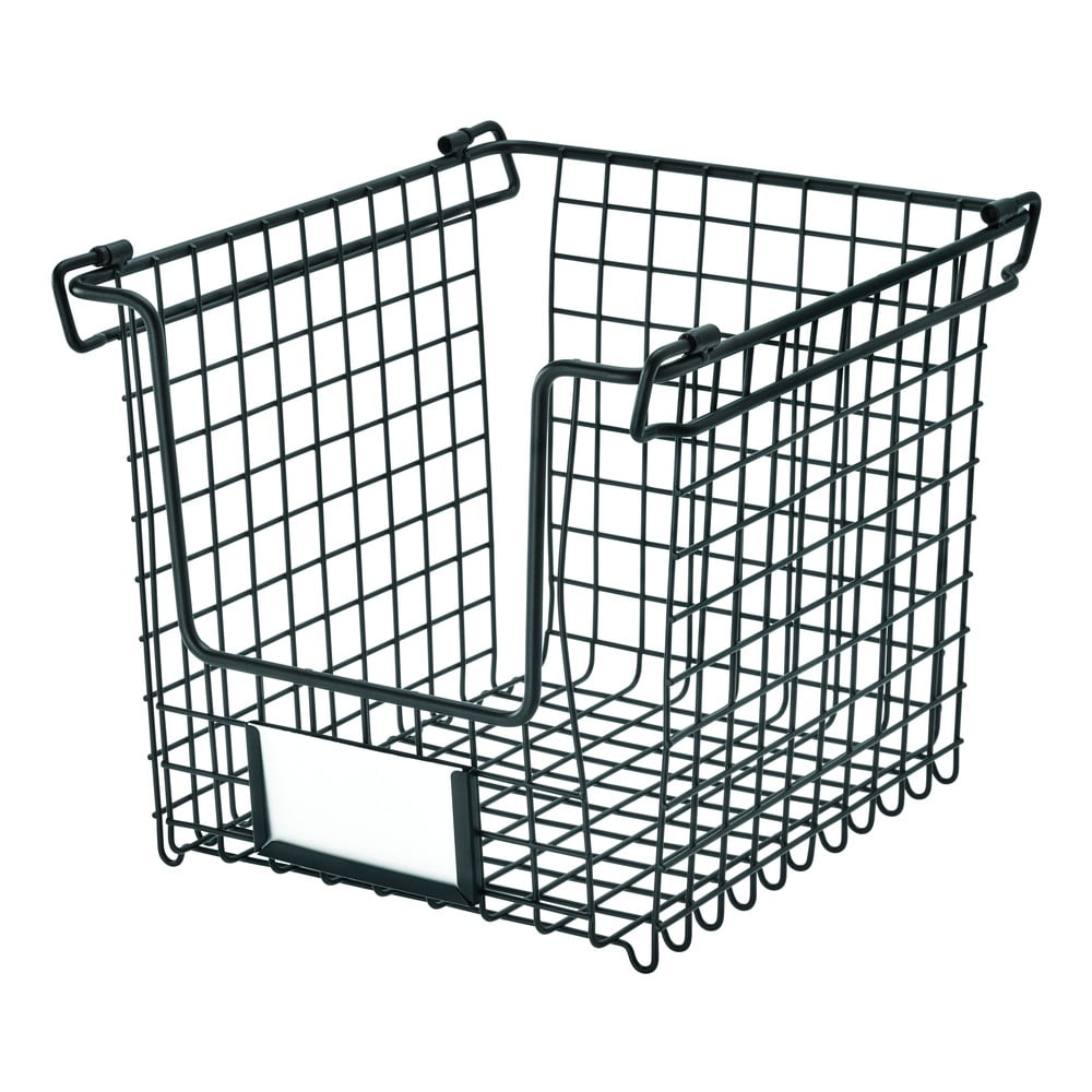 E-shop Čierny kovový košík iDesign Classico, 25,5 x 22 cm