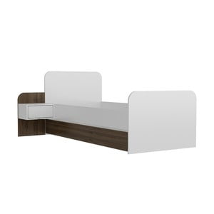 Jednolôžková posteľ Yayu Walnut White, 65 × 201 cm