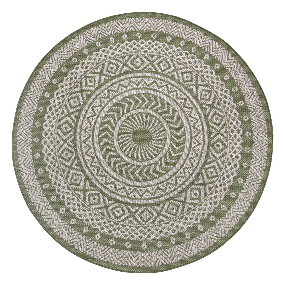 E-shop Zeleno-béžový vonkajší koberec Ragami Round, ø 120 cm