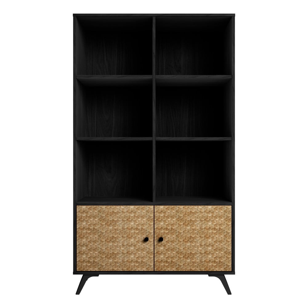 E-shop Čierna knižnica v dekore exotického dreva 92x160 cm Hanoi - Marckeric