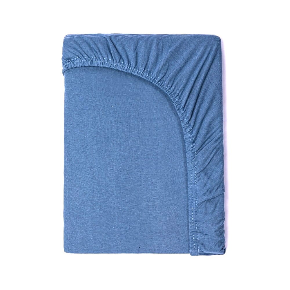 E-shop Detská modrá bavlnená elastická plachta Good Morning, 60 x 120 cm