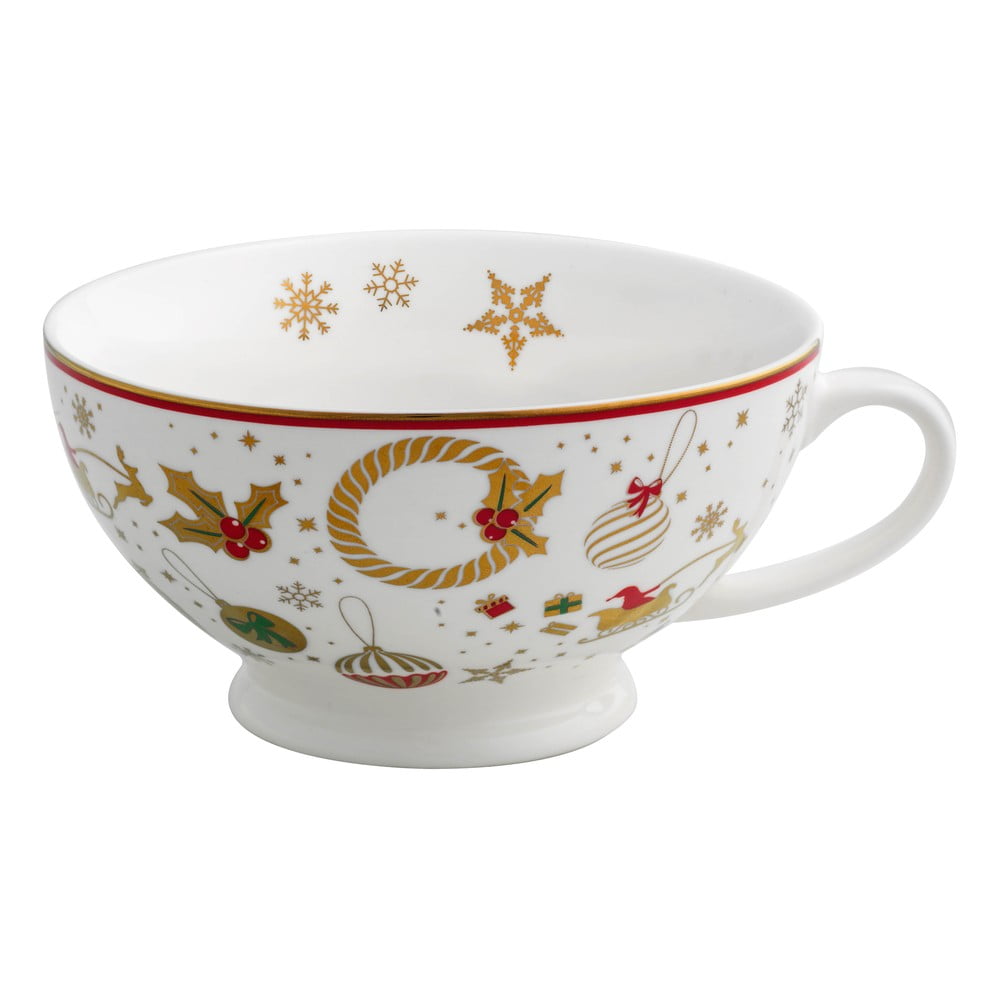 E-shop Porcelánová šálka na čaj s vianočným motívom Brandani Alleluia New Bone, ⌀ 14 cm