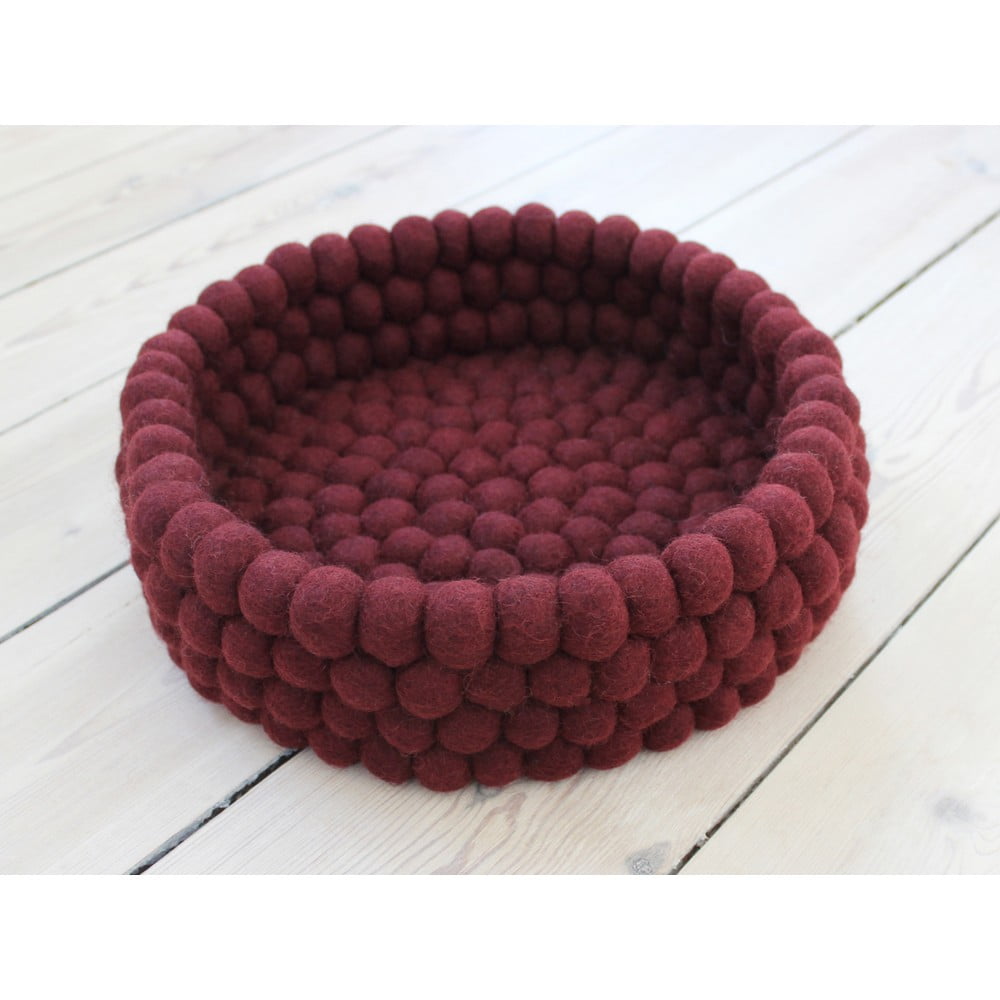 Obrázok Tmavý višňovočervený guľôčkový vlnený úložný košík Wooldot Ball Basket, ⌀ 28 cm