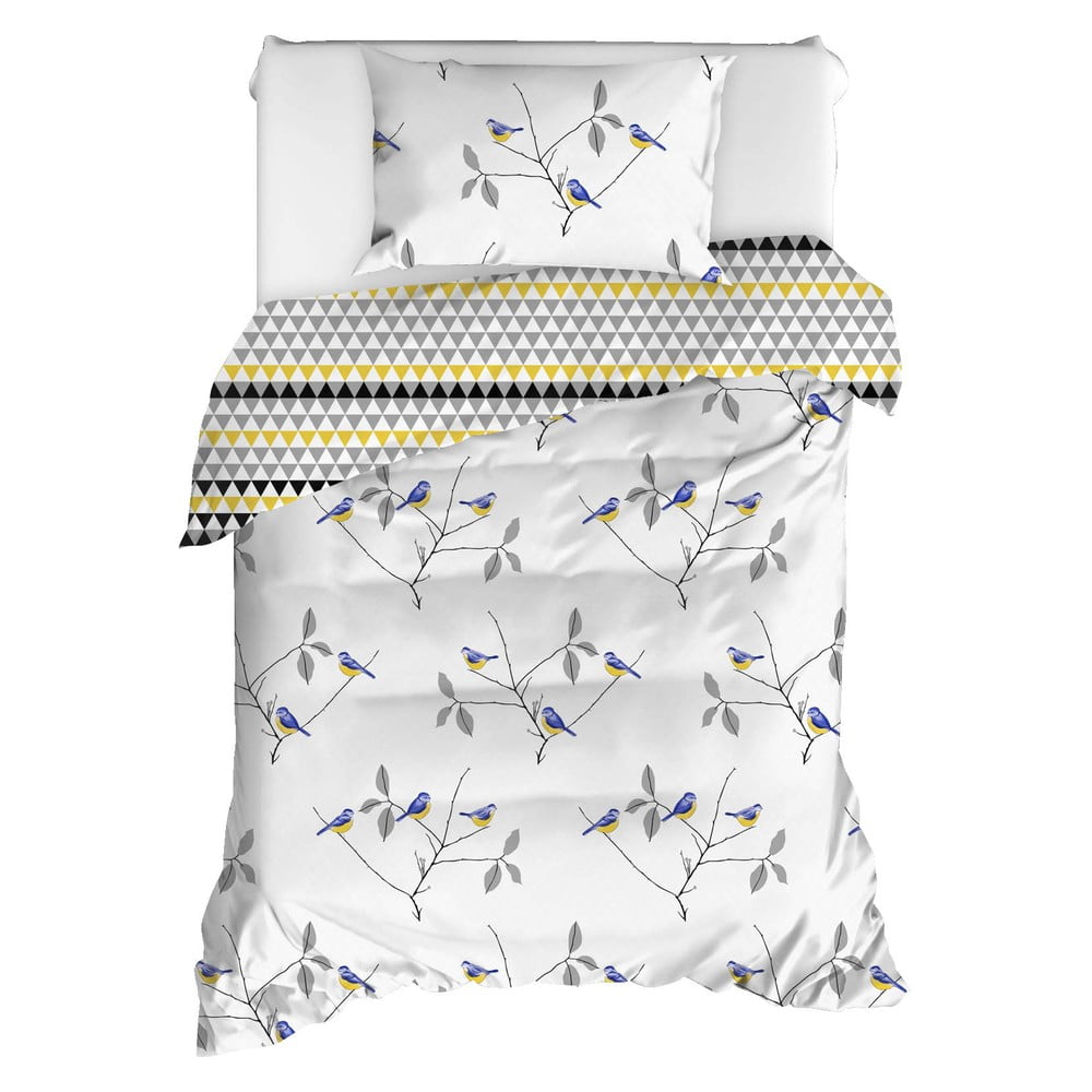 E-shop Obliečky na jednolôžko z ranforce bavlny Mijolnir Pavlina White, 140 × 200 cm