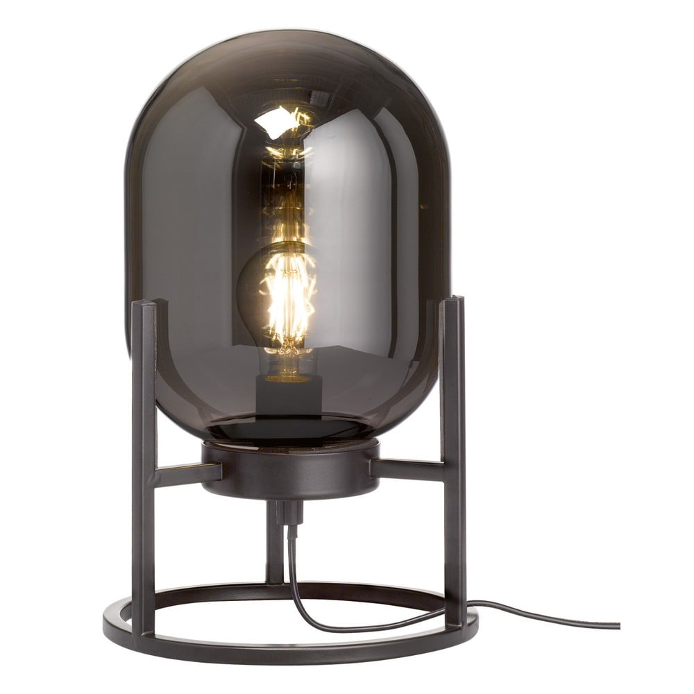 E-shop Čierna sklenená stolová lampa Fischer & Honsel Regi