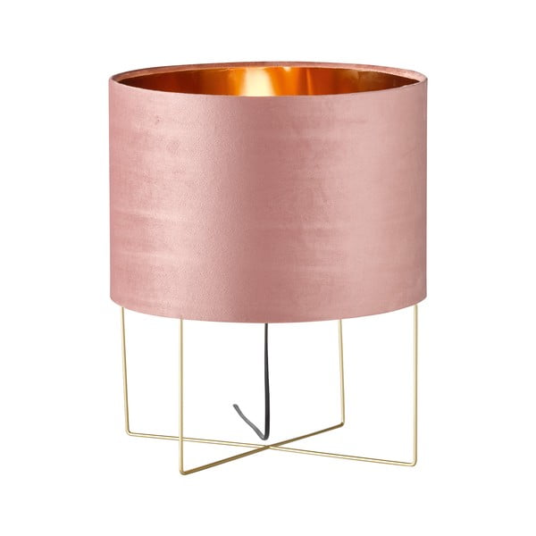 Ružová stolová lampa Fischer & Honsel Aura, výška 43 cm