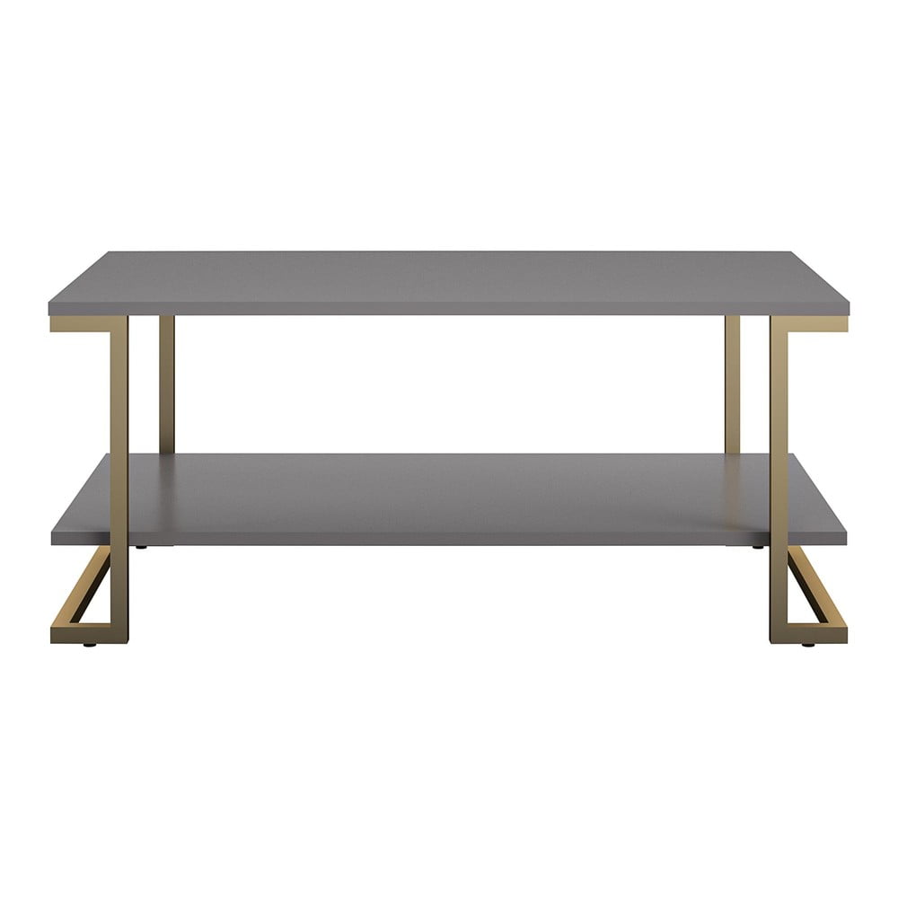 E-shop Konferenčný stolík v sivo-zlatej farbe CosmoLiving by Cosmopolitan Camila, 106 x 45 cm