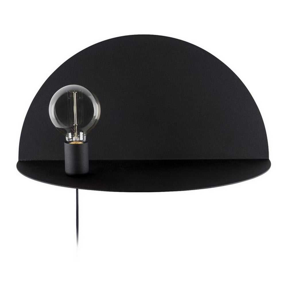 E-shop Čierne nástenné svietidlo s poličkou Homemania Decor Shelfie