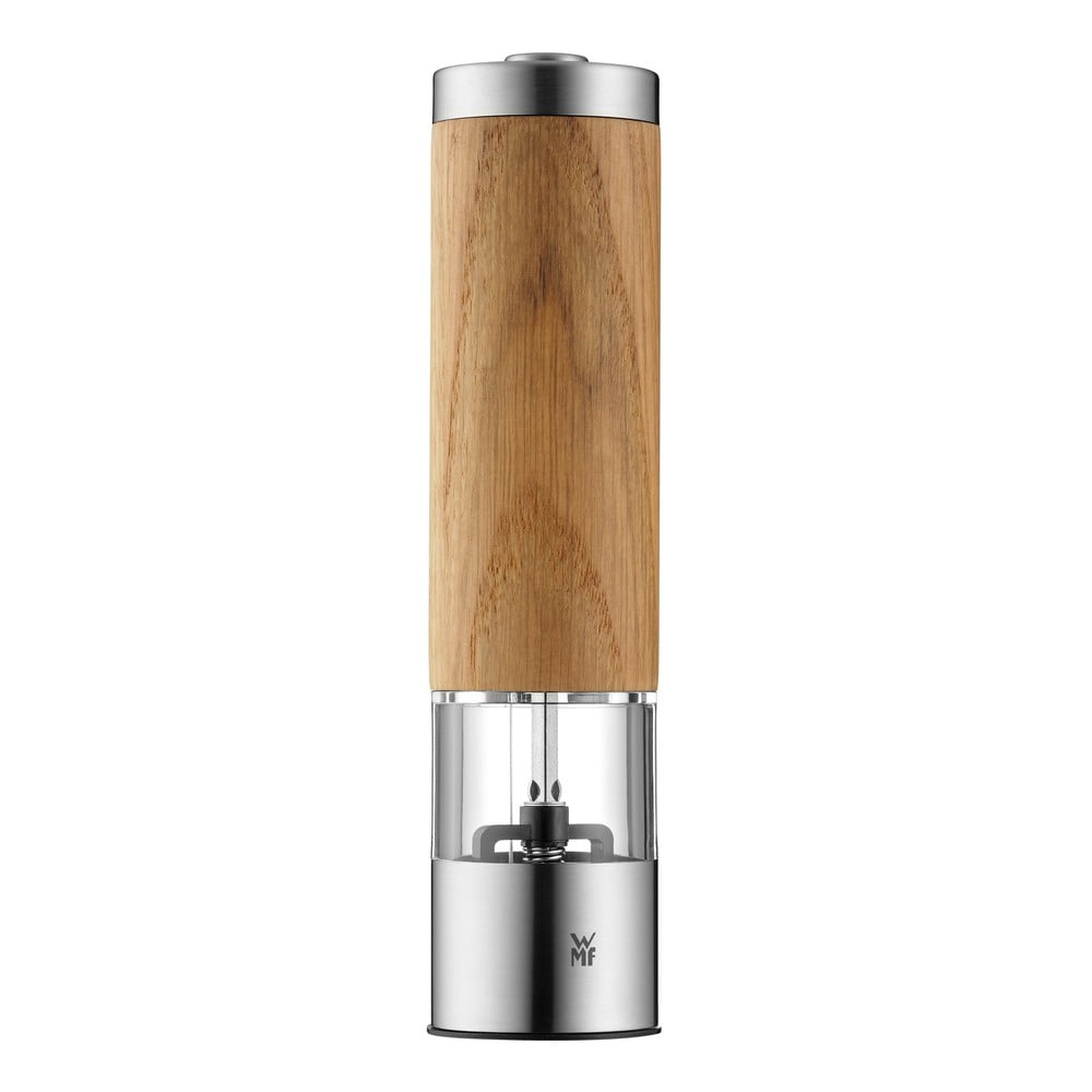 E-shop Elektrický mlynček na korenie a soľ z dubového dreva WMF, výška 21,5 cm