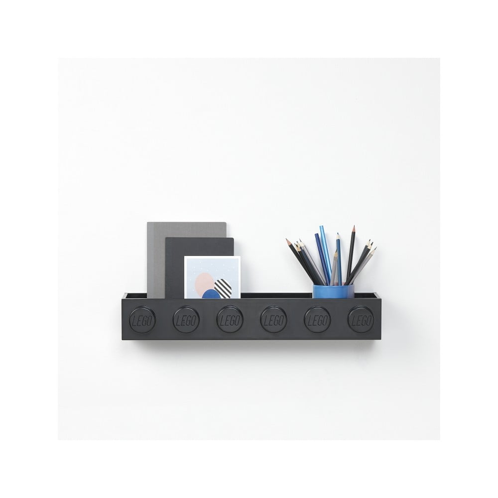 E-shop Detská čierna nástenná polička LEGO® Sleek