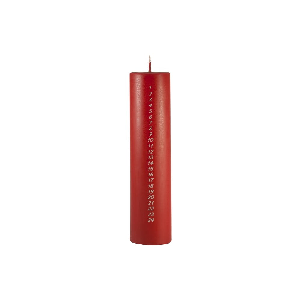 E-shop Červená adventná sviečka s číslami Unipar, doba horenia 98 h