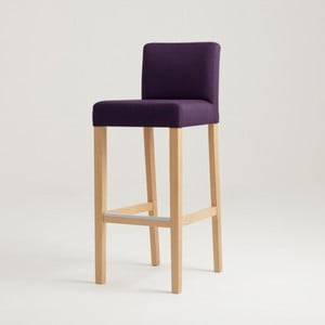 Fialová barová stolička s prírodnými nohami Custom Form Wilton