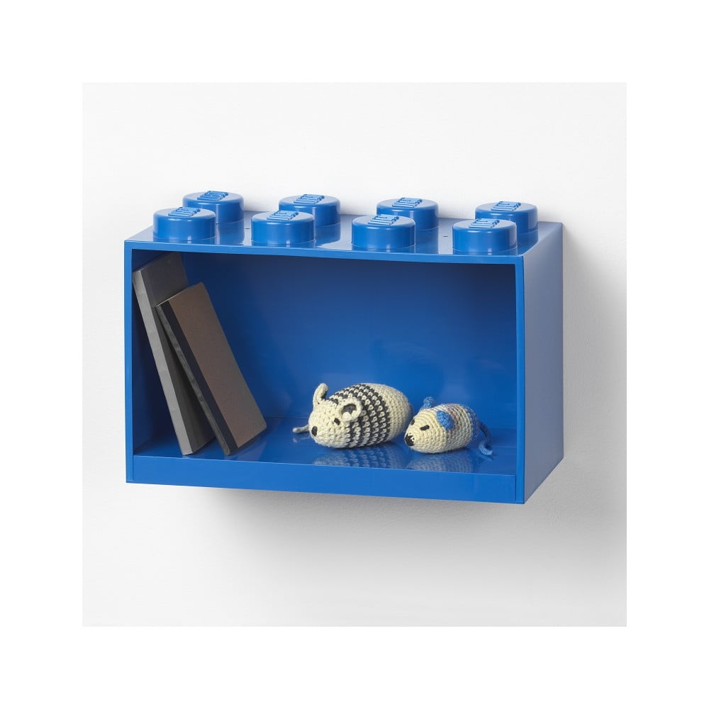 E-shop Detská modrá nástenná polica LEGO® Brick 8