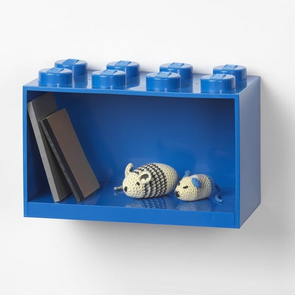 Detská modrá nástenná polica LEGO® Brick 8