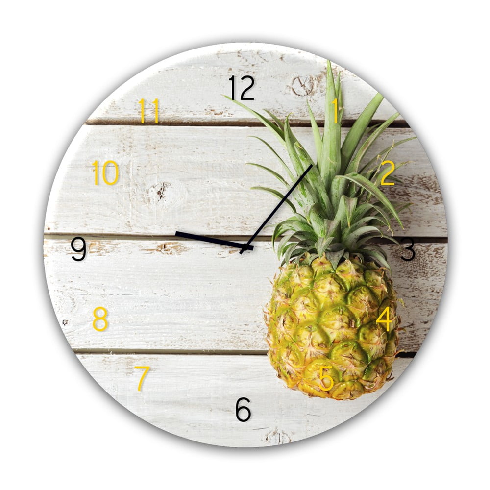 E-shop Nástenné hodiny Styler Glassclock Pineapple, ⌀ 30 cm