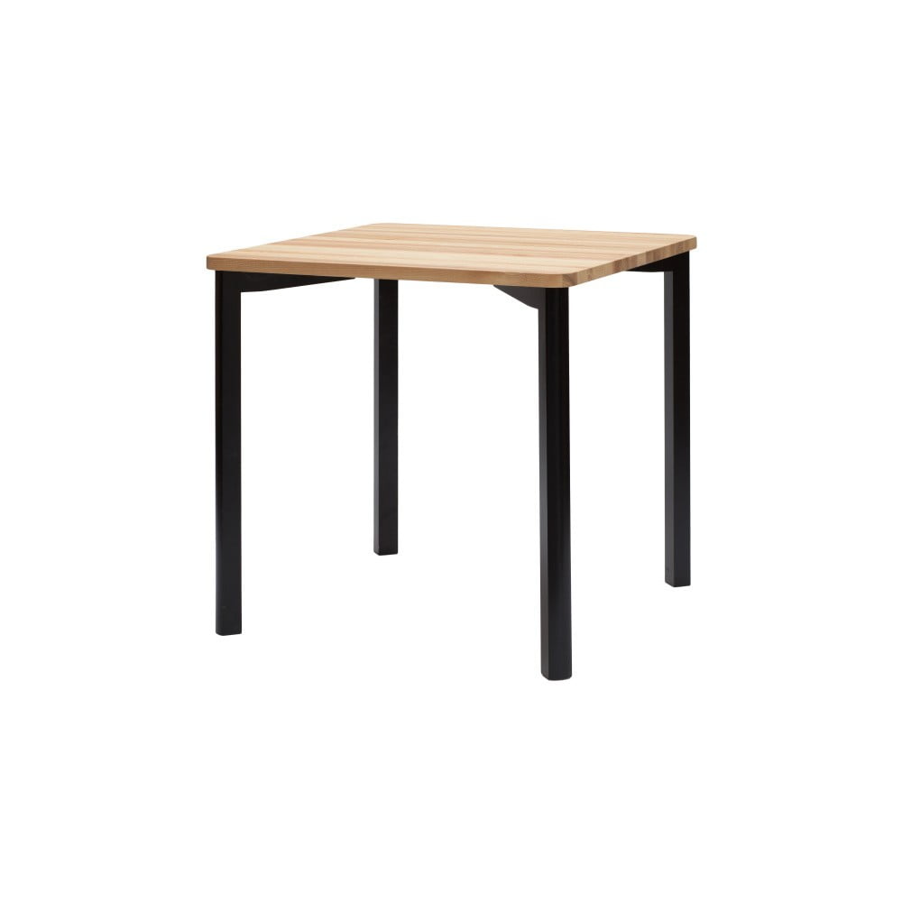 E-shop Čierny jedálenský stôl so zaoblenými nohami Ragaba TRIVENTI, 80 x 80 cm