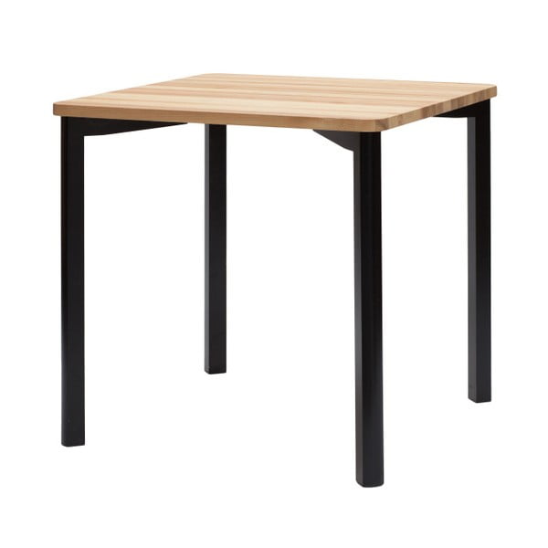 Čierny jedálenský stôl so zaoblenými nohami Ragaba TRIVENTI, 80 x 80 cm