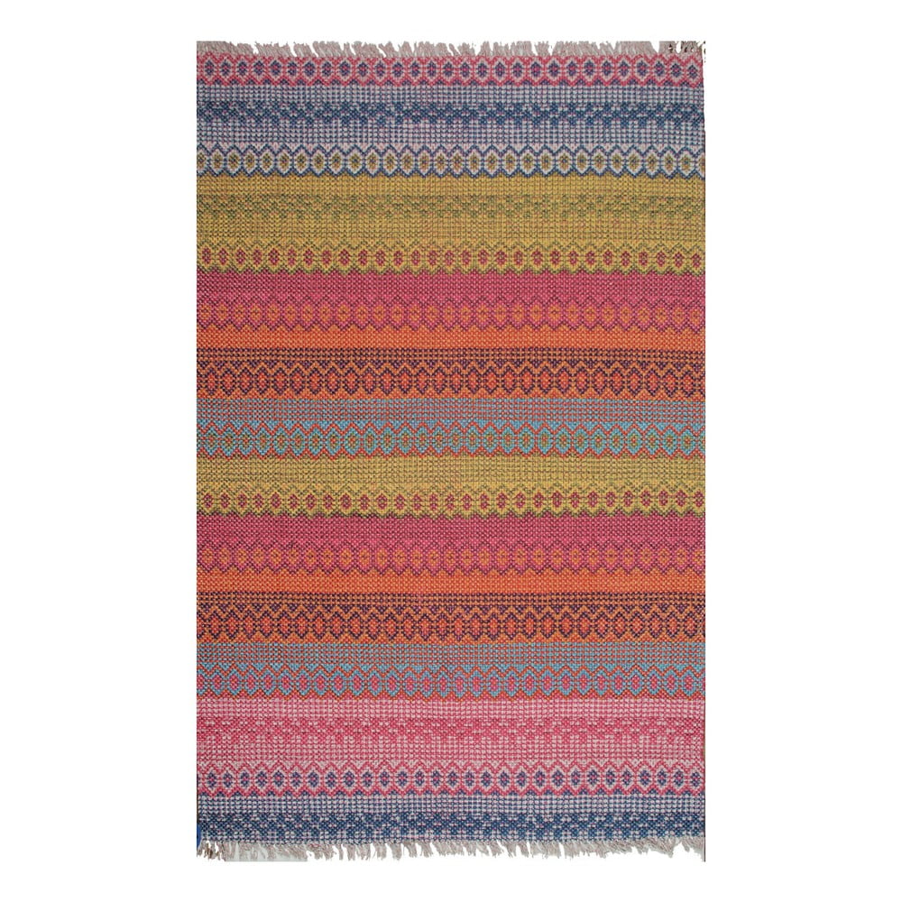 Obrázok Červený pruhovaný behúň Eco Rugs Kirin, 80 × 300 cm