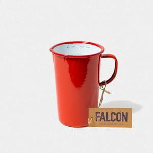 Červený smaltovaný džbán Falcon Enamelware DoublePint, 1,137 l