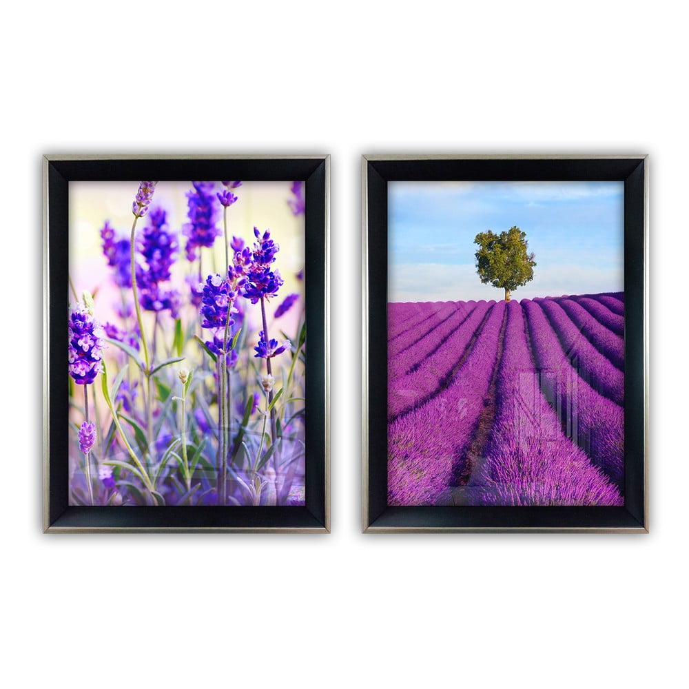 E-shop Súprava 2 sklenených obrazov Vavien Artwork Lavender, 35 x 45 cm