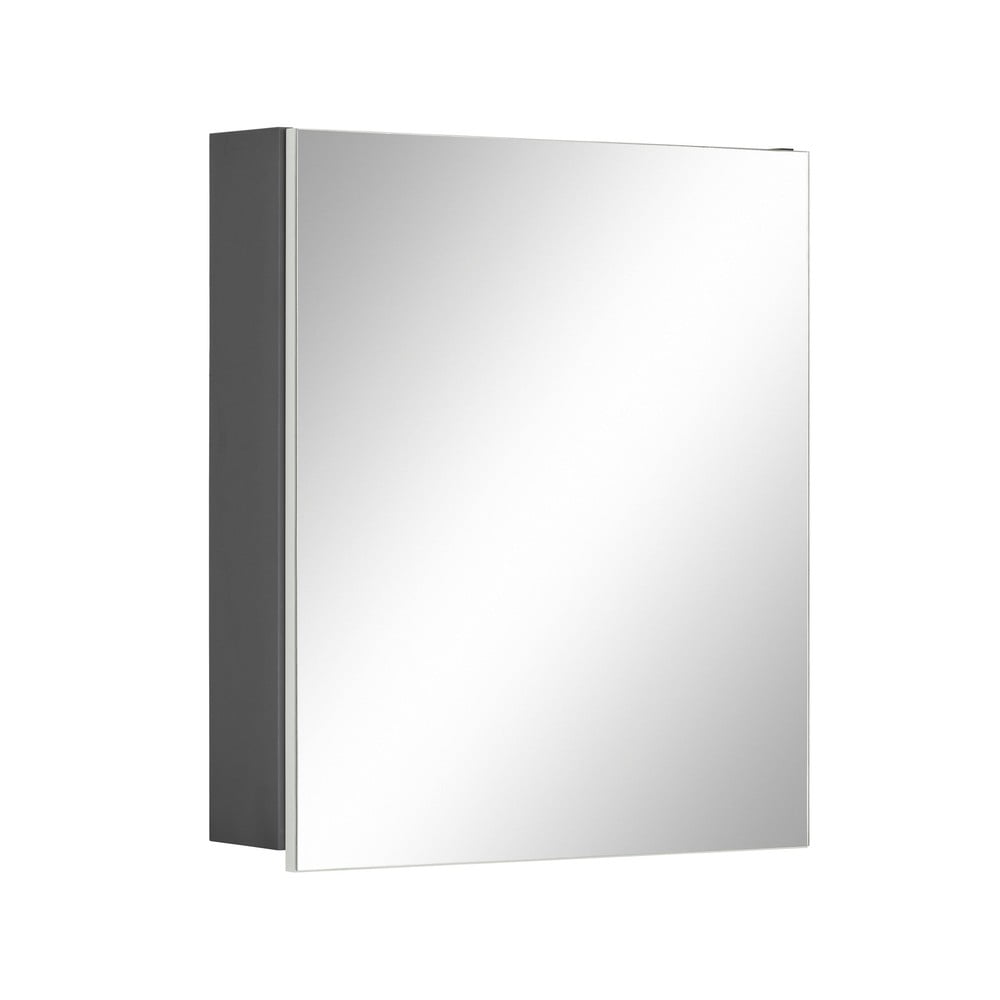 E-shop Sivá nástenná kúpeľňová skrinka so zrkadlom Støraa Wisla, 60 x 70 cm