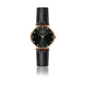 Dámske hodinky s čiernym remienkom z pravej kože Frederic Graff Tess