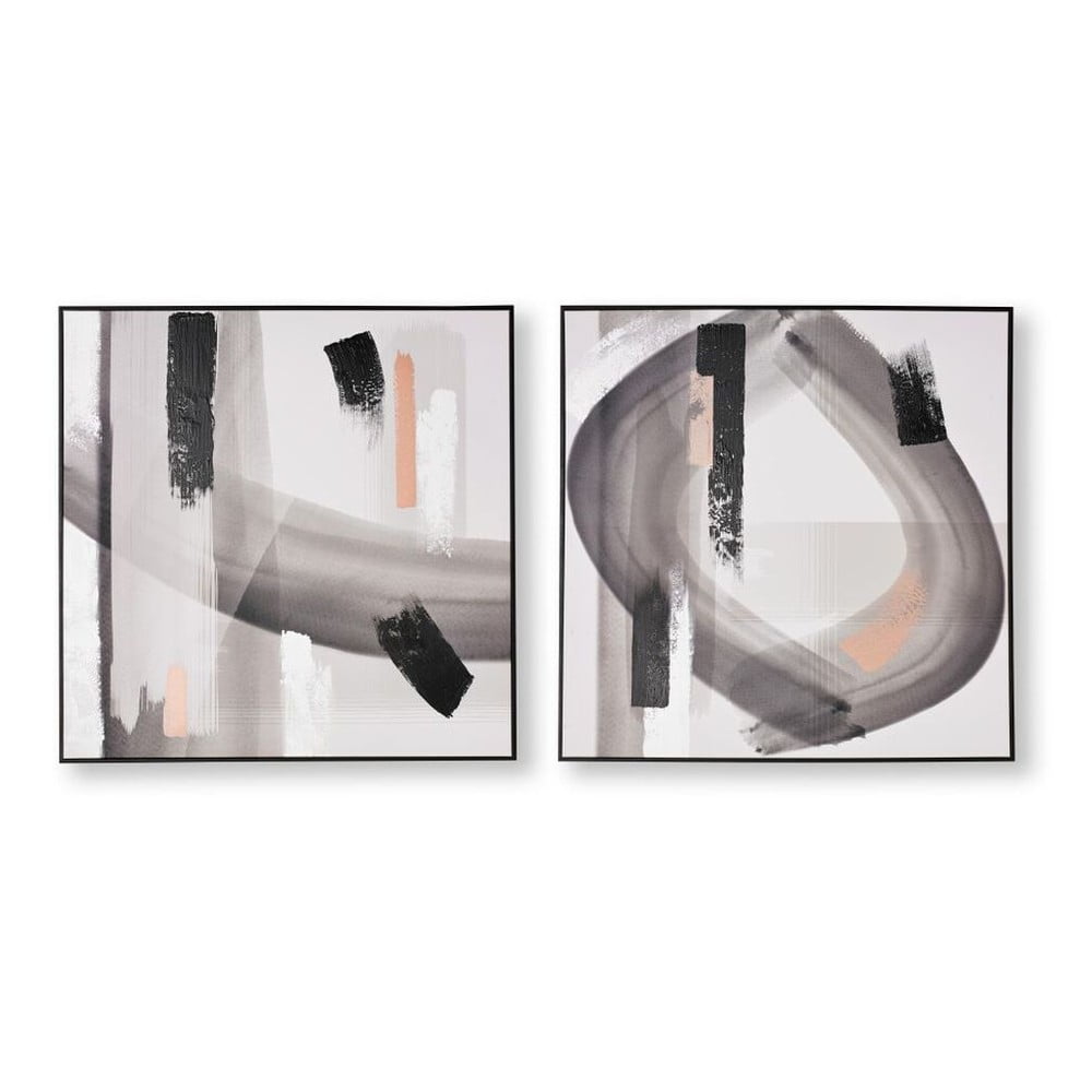E-shop Viacdielny ručne maľovaný obraz Graham & Brown Monochrome Radiance, 80 × 80 cm