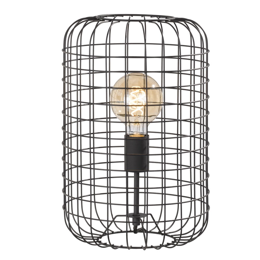 E-shop Čierna stolová lampa Fischer & Honsel Justin, výška 40 cm