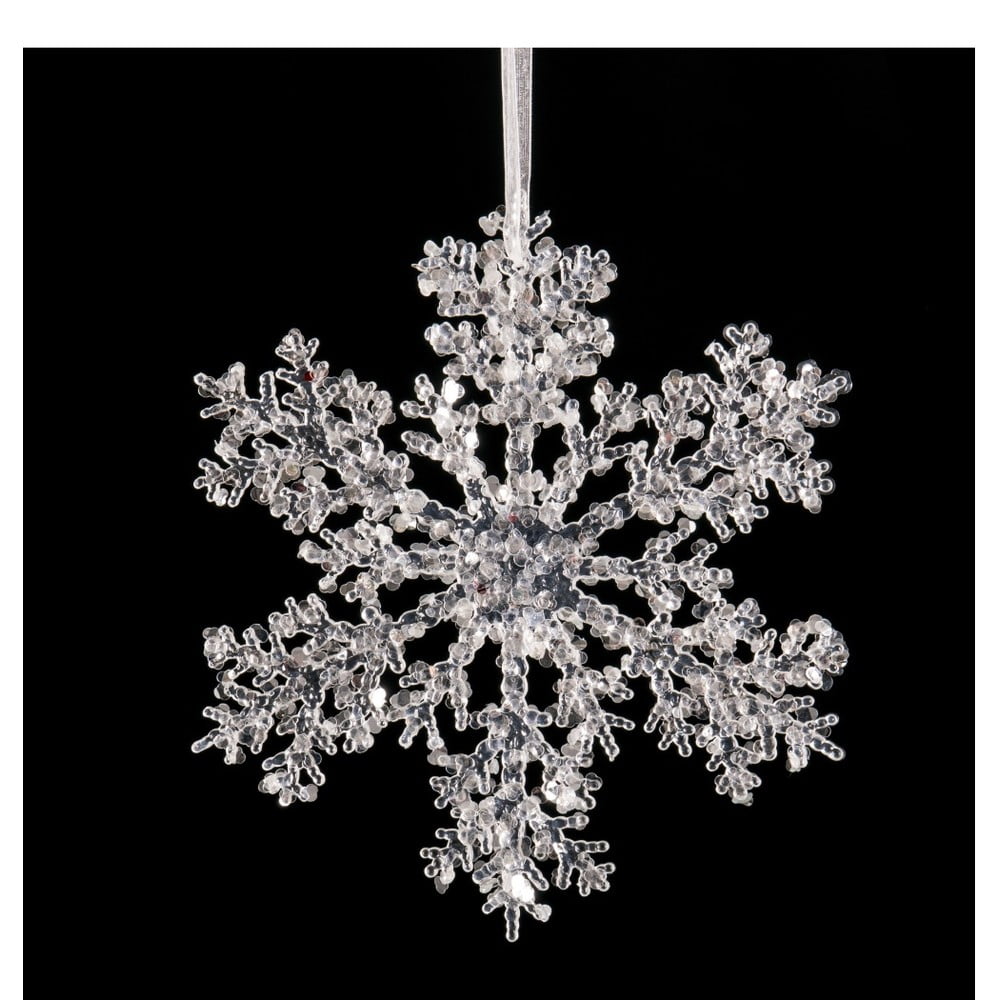 E-shop Závesná dekorácia v tvare snehovej vločky Casa Selección Snow, ⌀ 20 cm