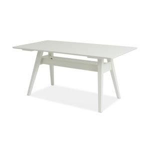 Biely ručne vyrobený jedálenský stôl z masívneho brezového dreva  Kiteen Notte, 75 x 160 cm