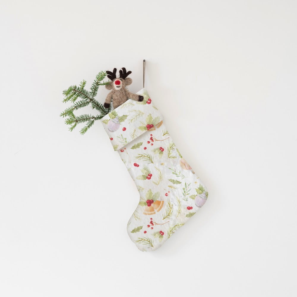 E-shop Vianočná ľanová závesná dekorácia Linen Tales Merry