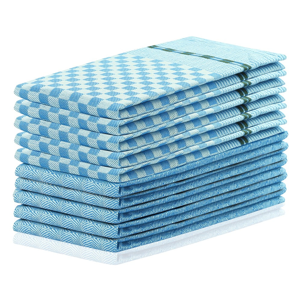 E-shop Súprava 10 modrých bavlnených utierok DecoKing Louie, 50 x 70 cm