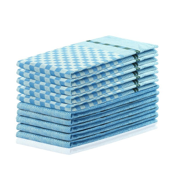 Súprava 10 modrých bavlnených utierok DecoKing Louie, 50 x 70 cm