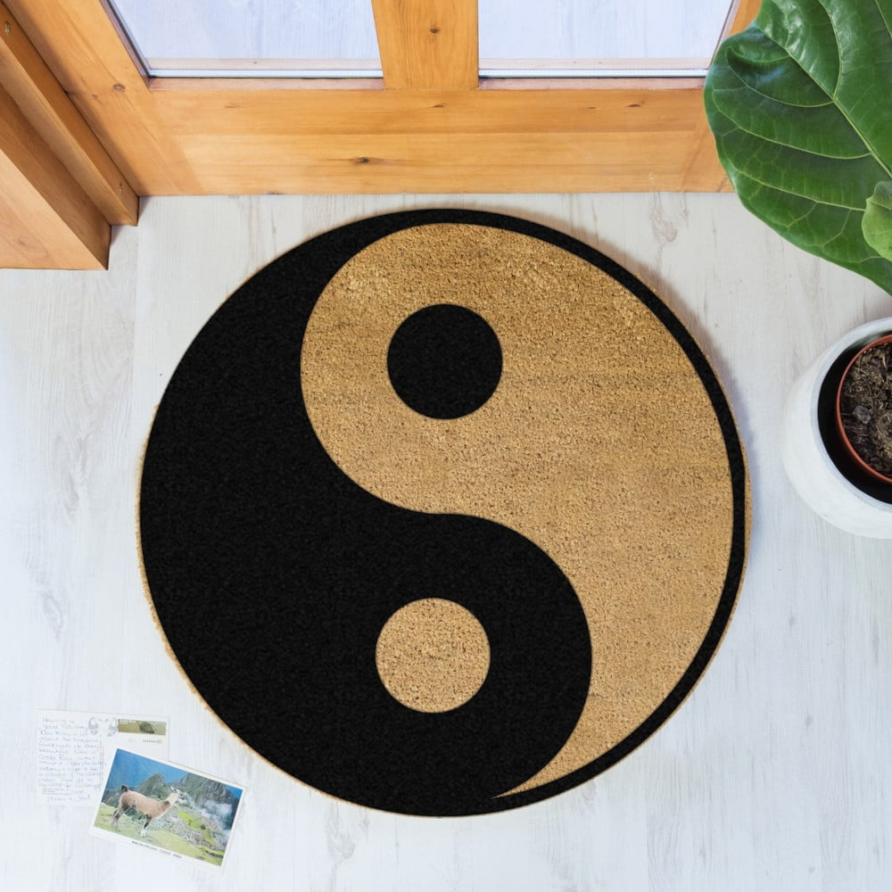 Obrázok Guľatá rohožka Artsy Doormats Yin Yang, ⌀ 70 cm