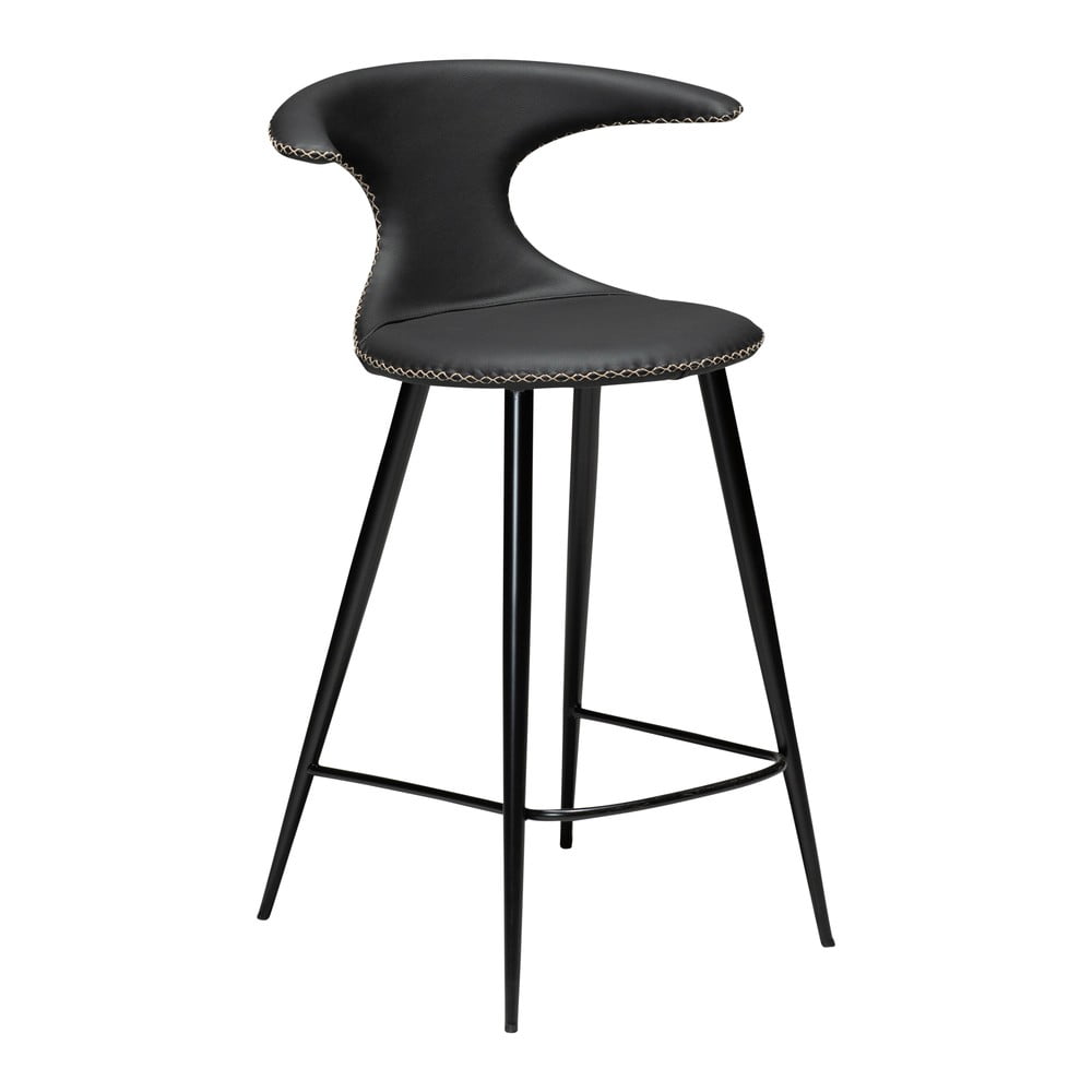 Čierna kožená barová stolička DAN–FORM Denmark, výška 90 cm
