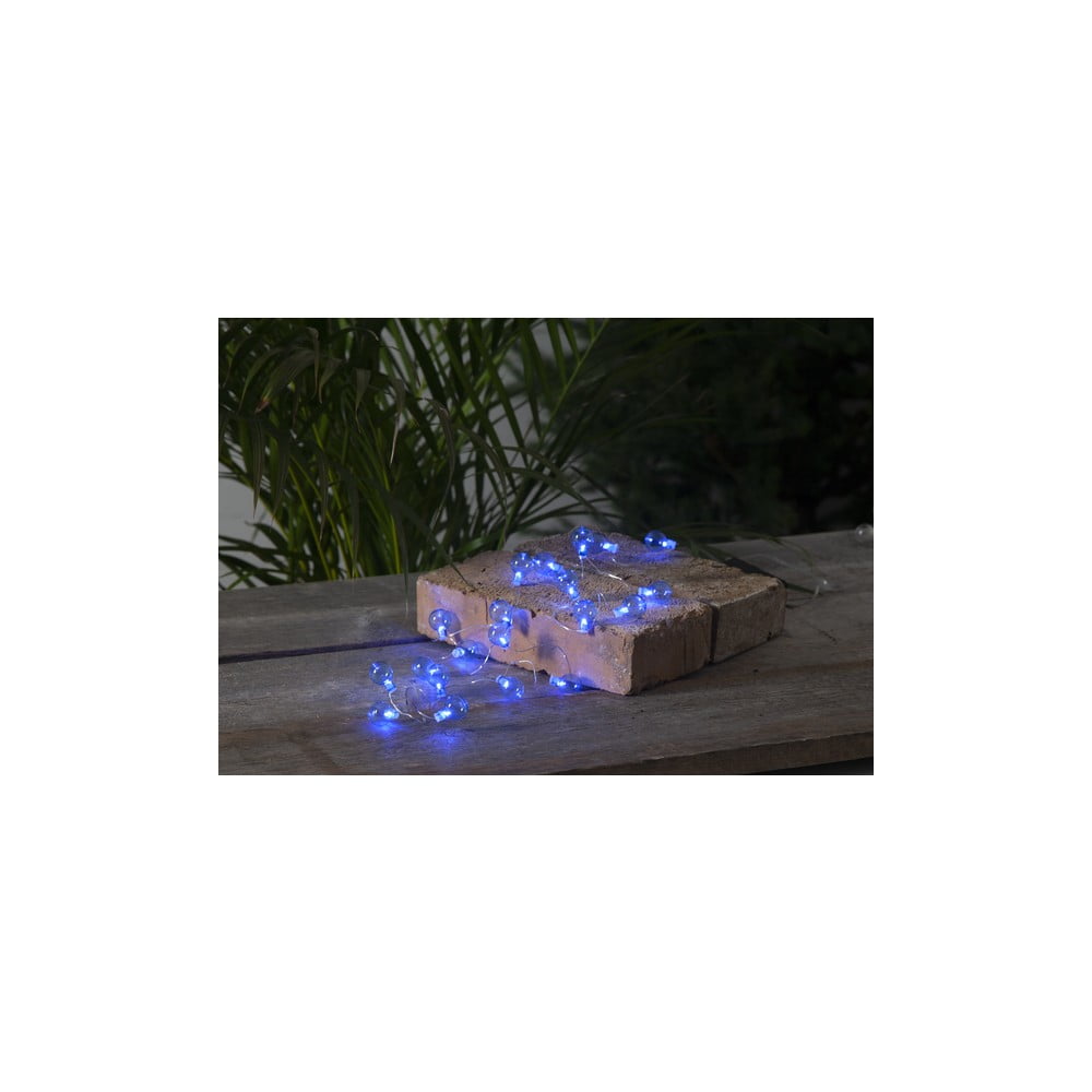 E-shop Modrá vonkajšia svetelná LED reťaz s motívom žiaroviek Star Trading Bulb, dĺžka 1,6 m