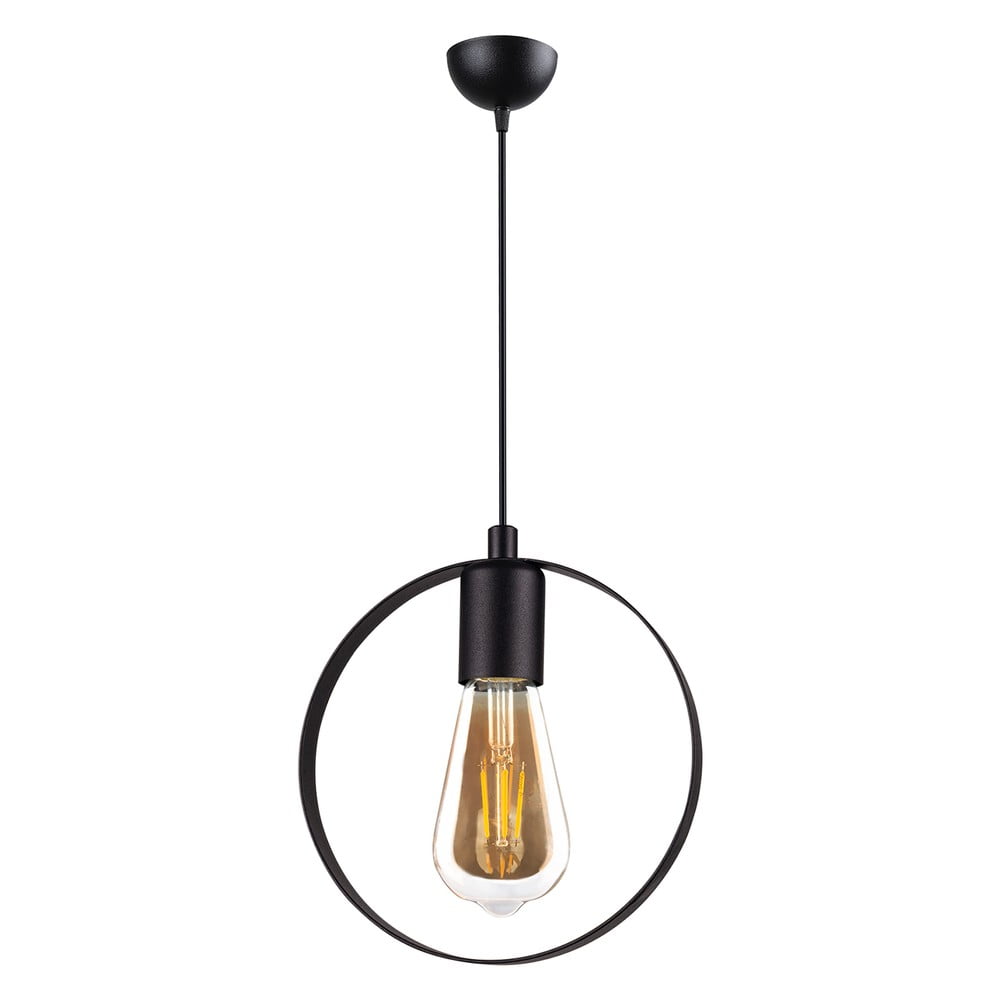 E-shop Čierne závesné svietidlo Squid Lighting Circle, výška 113 cm