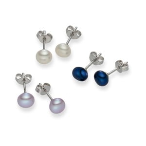 Sada 3 párov perlových náušníc Nova Pearls Copenhagen Genevieve